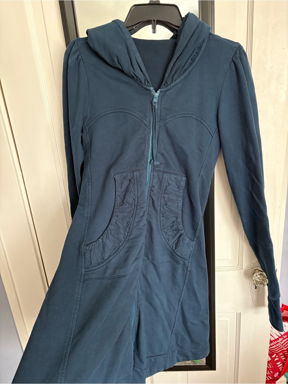 Prairie Underground Dark Ink Blue Cotton Hooded Zip Coat - Picture 3 of 5